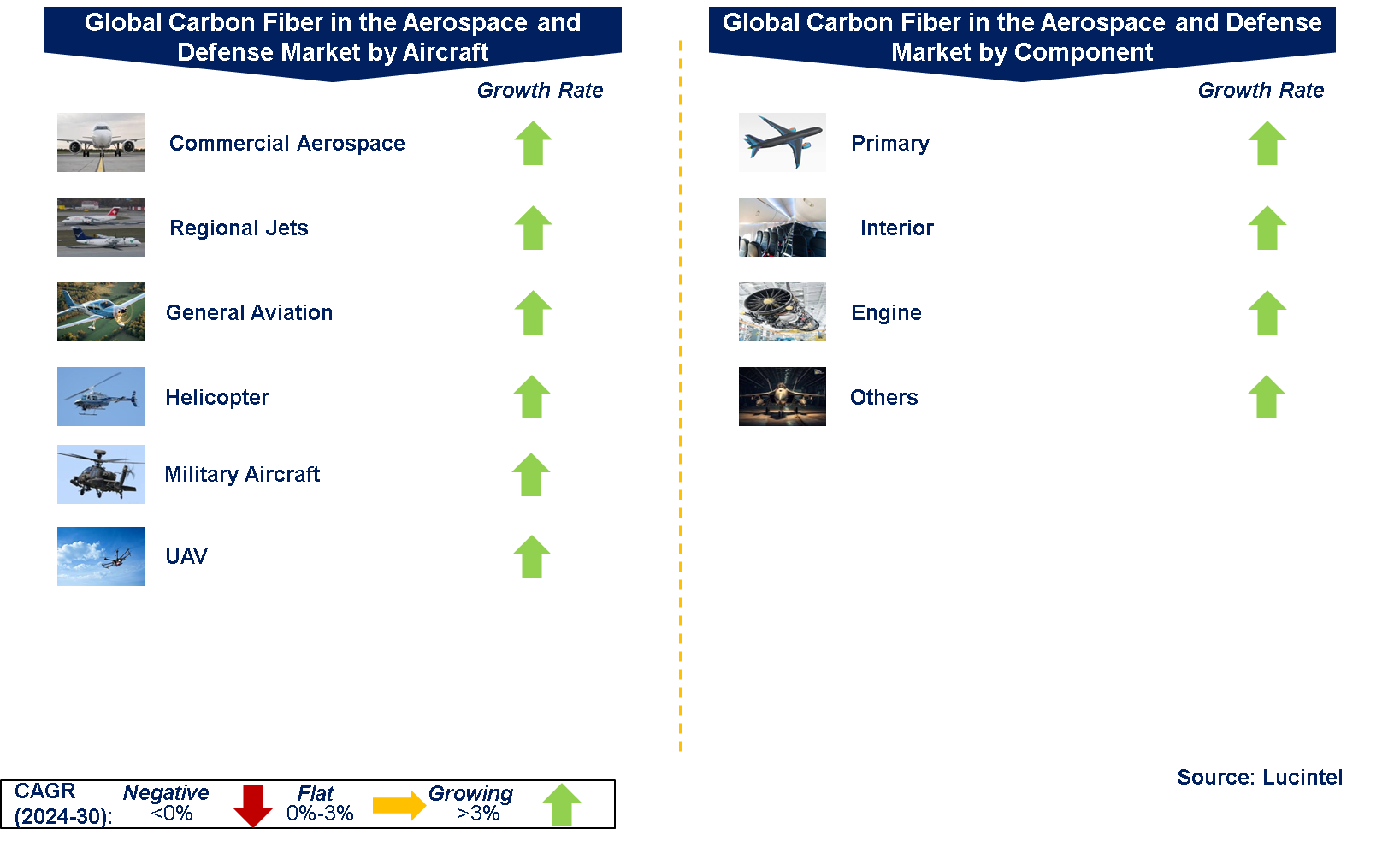 Global Carbon Fiber in the Aerospace and Defense Market by Segments